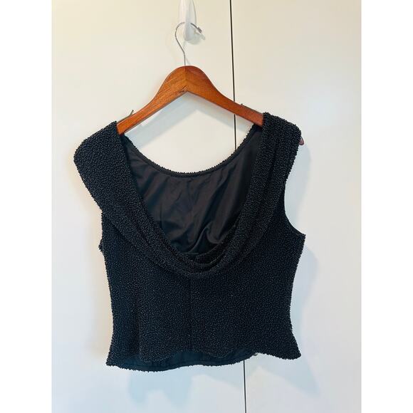 Vintage Beaded Formal Top Size Medium Cocktail Evening wear Holiday Y2K - Picture 8 of 9